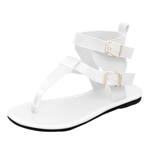 Orthopädische Zehentrenner Sandalen Damen Fashion Niedrige Ferse Clip Zehe Römische Frauen Schuhe Mode Bequemen Gürtelschnalle Clip -Toe Pantoffeln Gummi Plateau Slippers Freizeit Strandschuhe von Dasongff