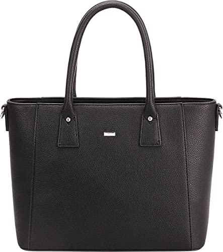 David Jones - Handtasche für Damen – Einkaufstasche, PU-Leder, Schulterriemen, mehrere Fächer, Tasche, Tote, Stadt, Arbeit, elegant, klassisch, schick, Damen, Schwarz , Einheitsgröße von David Jones