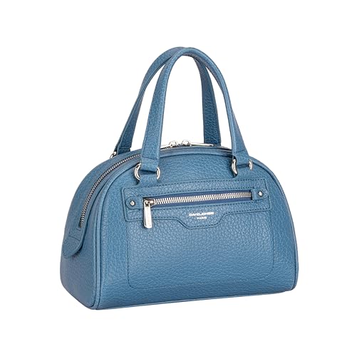 David Jones Paris – Kleine Handtasche für Damen – Handtasche aus Kunstleder – weich, leicht, Stadt, Mode, Trend, Abend, Ausgehen, Wochenende, Reisen, Urlaub, Sommer, blau von David Jones