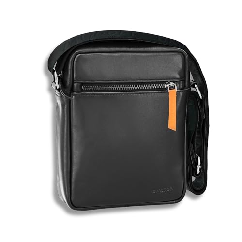 DAVIDOFF ESSENTIALS Reportertasche Schwarz Leder– moderne Herren Umhängetasche mit Smartphone-Fach - hochwertiger Schulterrucksack mit Reißverschluss DAVIDOFF ESSENTIALS Reportertasche Schwarz Leder– moderne Herren Umhängetasche mit Smartphone-Fach - hochwertiger Schulterrucksack mit Reißverschluss von DAVIDOFF