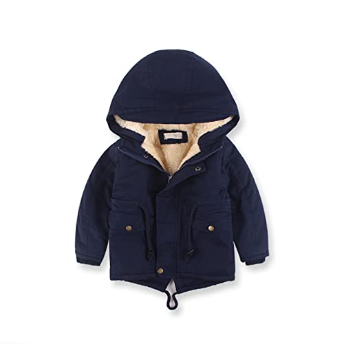 Daysskk Winterjacke Jungen 104-110 Jacke Jungen Winter mit Kapuze Outdoor Jacke Jungen Winter Kinder Winterkleidung Jungen Navy blau von Daysskk