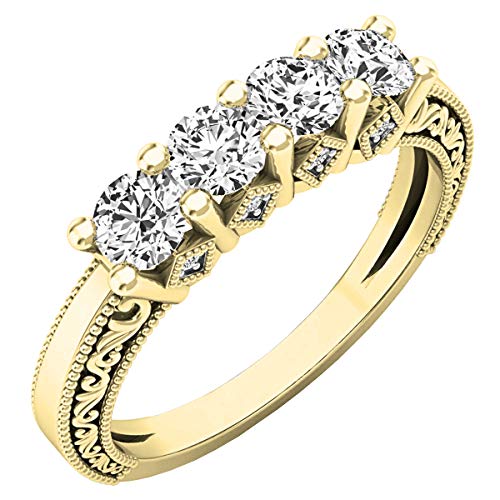 Dazzling Rock Collection Verlobungsring mit weißen Diamanten im Rundschliff, 14 Karat Gold (0,75 Karat), Gelbgold, Weißer Diamant von DazzlingRock Collection