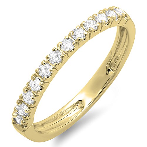 Dazzlingrock Collection 0,40 Karat (Ctw) 14 Karat runder Diamant Jahrestag Ehering stapelbarer Ring Weißgold Größe 7, Roségold, Weißer Diamant von DazzlingRock Collection