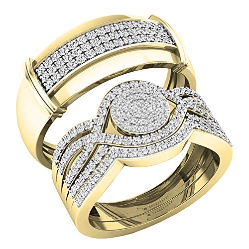 Dazzlingrock Collection Verlobungsring für Damen und Herren, 0,65 Karat (ctw), runder weißer Diamant, 14 Karat Gelbgold, Gelbgold Weißer Diamant Gelbgold, Weißer Diamant von DazzlingRock Collection