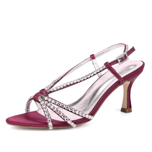 Dcbdx Frauen Hochzeitsschuhe Sommer Slingback Brautschuhe Kristall-Pumps Tanz Casual Dating Pumps Satin Strass Sandalen,Wine red,42 EU Dcbdx Frauen Hochzeitsschuhe Sommer Slingback Brautschuhe Kristall-Pumps Tanz Casual Dating Pumps Satin Strass Sandalen,Wine red,42 EU von Dcbdx