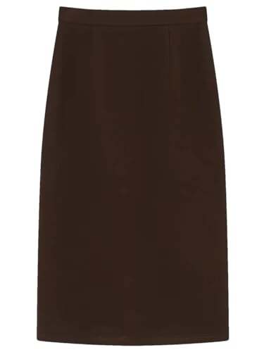 Damen Strickrock, einfarbig, wadenhoch, hohe Taille, A-Linie, elastisch, lässiger Rock, coffee, 52 Damen Strickrock, einfarbig, wadenhoch, hohe Taille, A-Linie, elastisch, lässiger Rock, coffee, 52 von Dcvmvmn