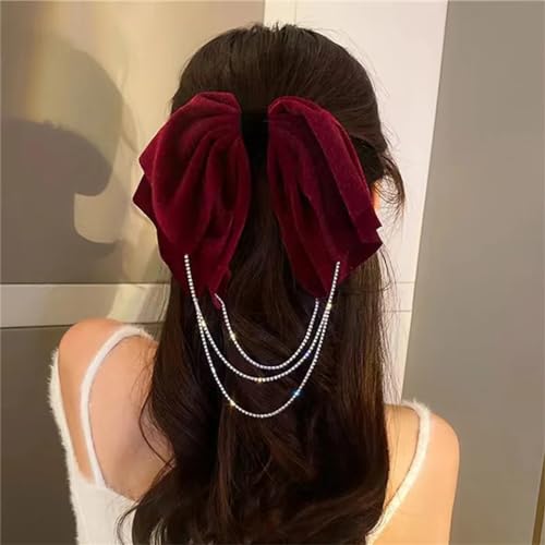 Elegante Haarspange für Damen, große Schleife, Knoten, Haarnadeln, Pferdeschwanz, Haarspangen, Ornament-Zubehör von Dcvmvmn