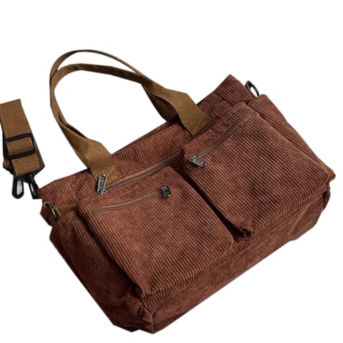 Ddujbtp Damen-Umhängetasche aus Kordsamt, modische Kordel-Handtasche, großes Fassungsvermögen, Umhängetasche, Einkaufstasche, koreanischer Stil, Kuriertasche, braun, Taschen-Organizer Ddujbtp Damen-Umhängetasche aus Kordsamt, modische Kordel-Handtasche, großes Fassungsvermögen, Umhängetasche, Einkaufstasche, koreanischer Stil, Kuriertasche, braun, Taschen-Organizer von Ddujbtp