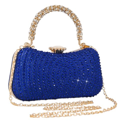 Ddujbtp Elegante Clutch-Handtasche mit Strassverzierung für Abendpartys, praktische Polyester-Schultertaschen, Crossbody-Tasche, blau, Taschen-Organizer Ddujbtp Elegante Clutch-Handtasche mit Strassverzierung für Abendpartys, praktische Polyester-Schultertaschen, Crossbody-Tasche, blau, Taschen-Organizer von Ddujbtp