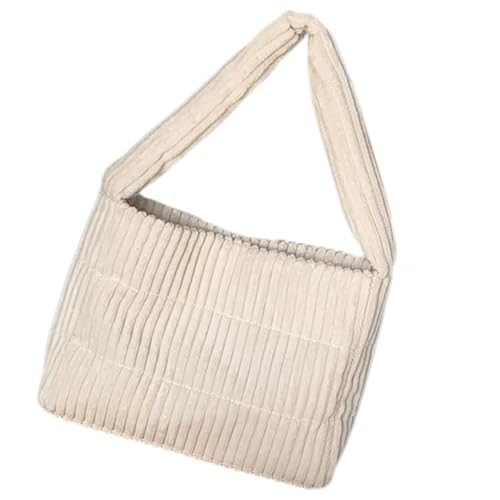 Ddujbtp Elegante Umhängetasche aus Cord für Arbeit und Freizeit, mit geräumigem Stauraum, einfarbig, Unterarm-Handtasche, beige, Taschen-Organizer Ddujbtp Elegante Umhängetasche aus Cord für Arbeit und Freizeit, mit geräumigem Stauraum, einfarbig, Unterarm-Handtasche, beige, Taschen-Organizer von Ddujbtp