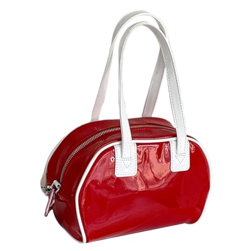 Ddujbtp Elegante Umhängetasche aus PU-Leder, einzigartige Umhängetasche mit verstellbarem Riemen, lässige Handtasche für modische Frauen, rot, Taschen-Organizer Ddujbtp Elegante Umhängetasche aus PU-Leder, einzigartige Umhängetasche mit verstellbarem Riemen, lässige Handtasche für modische Frauen, rot, Taschen-Organizer von Ddujbtp