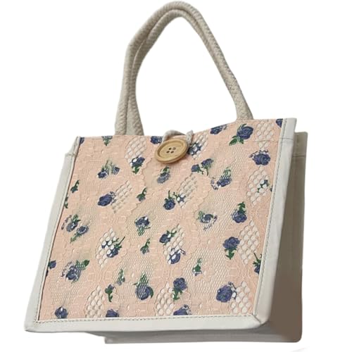 Ddujbtp Japanischer Stil, florale Stofftasche für Damen, süße lässige Handtasche mit Tragegriff oben, für Studenten, Reisehandtaschen, blau, Taschen-Organizer Ddujbtp Japanischer Stil, florale Stofftasche für Damen, süße lässige Handtasche mit Tragegriff oben, für Studenten, Reisehandtaschen, blau, Taschen-Organizer von Ddujbtp