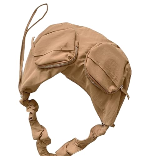 Ddujbtp Modische Damen-Umhängetasche, plissiert, Kordelzug, mehrere Taschen, Nylon, Handtasche, lässig, solide, mit Reißverschluss, aprikose, Taschen-Organizer Ddujbtp Modische Damen-Umhängetasche, plissiert, Kordelzug, mehrere Taschen, Nylon, Handtasche, lässig, solide, mit Reißverschluss, aprikose, Taschen-Organizer von Ddujbtp