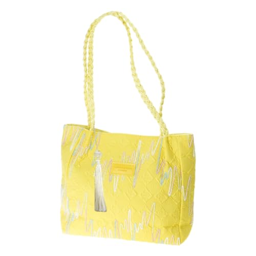 Ddujbtp Modische Nylon-Umhängetasche für Damen, große Kapazität, lässige Handtasche, Tragegriff oben, für Strand und den täglichen Gebrauch, gelb, No pendant, Taschen-Organizer Ddujbtp Modische Nylon-Umhängetasche für Damen, große Kapazität, lässige Handtasche, Tragegriff oben, für Strand und den täglichen Gebrauch, gelb, No pendant, Taschen-Organizer von Ddujbtp