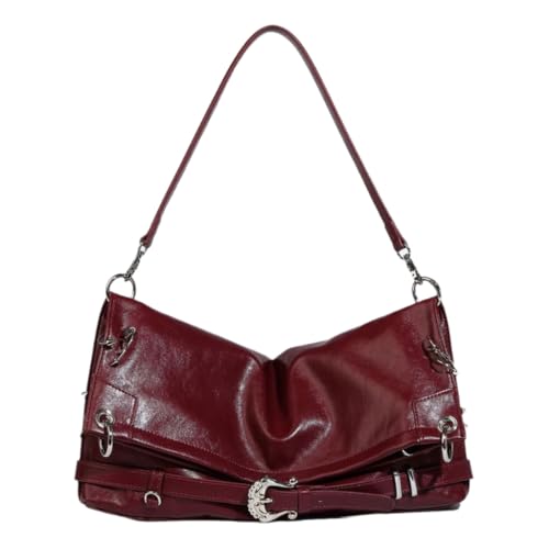 Ddujbtp Modische Unterarmtasche, PU-Leder, Schultertaschen, lässige Umhängetasche, trendige Achsel-Geldbörse, Abendtasche für Damen und Mädchen, rot, Taschen-Organizer Ddujbtp Modische Unterarmtasche, PU-Leder, Schultertaschen, lässige Umhängetasche, trendige Achsel-Geldbörse, Abendtasche für Damen und Mädchen, rot, Taschen-Organizer von Ddujbtp