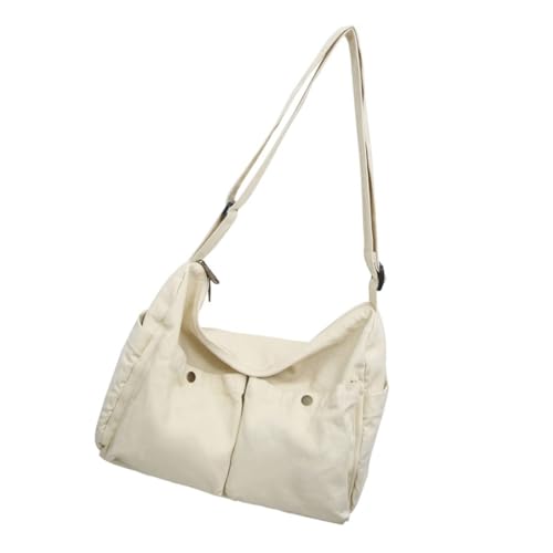 Ddujbtp Umhängetasche aus Segeltuch, Retro-Stil, Umhängetasche, Schultertasche, Handtasche, für Arbeit, Reisen, Schule, Unisex, weiß, Taschen-Organizer Ddujbtp Umhängetasche aus Segeltuch, Retro-Stil, Umhängetasche, Schultertasche, Handtasche, für Arbeit, Reisen, Schule, Unisex, weiß, Taschen-Organizer von Ddujbtp