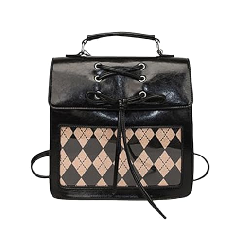 Modische Handtasche für Damen, Umhängetasche, PU-Leder, Rucksack, alte Stile, Crossbody-Tasche, lässiger Tagesrucksack, Schwarz , Taschen-Organizer Modische Handtasche für Damen, Umhängetasche, PU-Leder, Rucksack, alte Stile, Crossbody-Tasche, lässiger Tagesrucksack, Schwarz , Taschen-Organizer von Ddujbtp