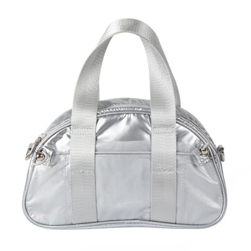 Umhängetasche aus PU-Leder im koreanischen Stil, elegante kleine Handtasche, Geldbörse mit verstellbarem Riemen und Tragegriff oben, silber, Taschen-Organizer Umhängetasche aus PU-Leder im koreanischen Stil, elegante kleine Handtasche, Geldbörse mit verstellbarem Riemen und Tragegriff oben, silber, Taschen-Organizer von Ddujbtp