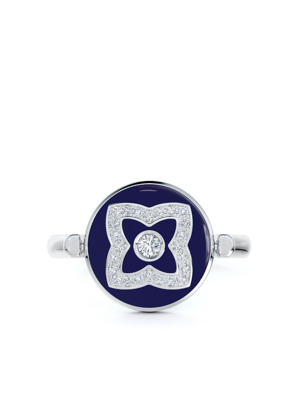 De Beers Jewellers 18kt Enchanted Lotus Weißgoldring mit Diamanten - Blau von De Beers Jewellers