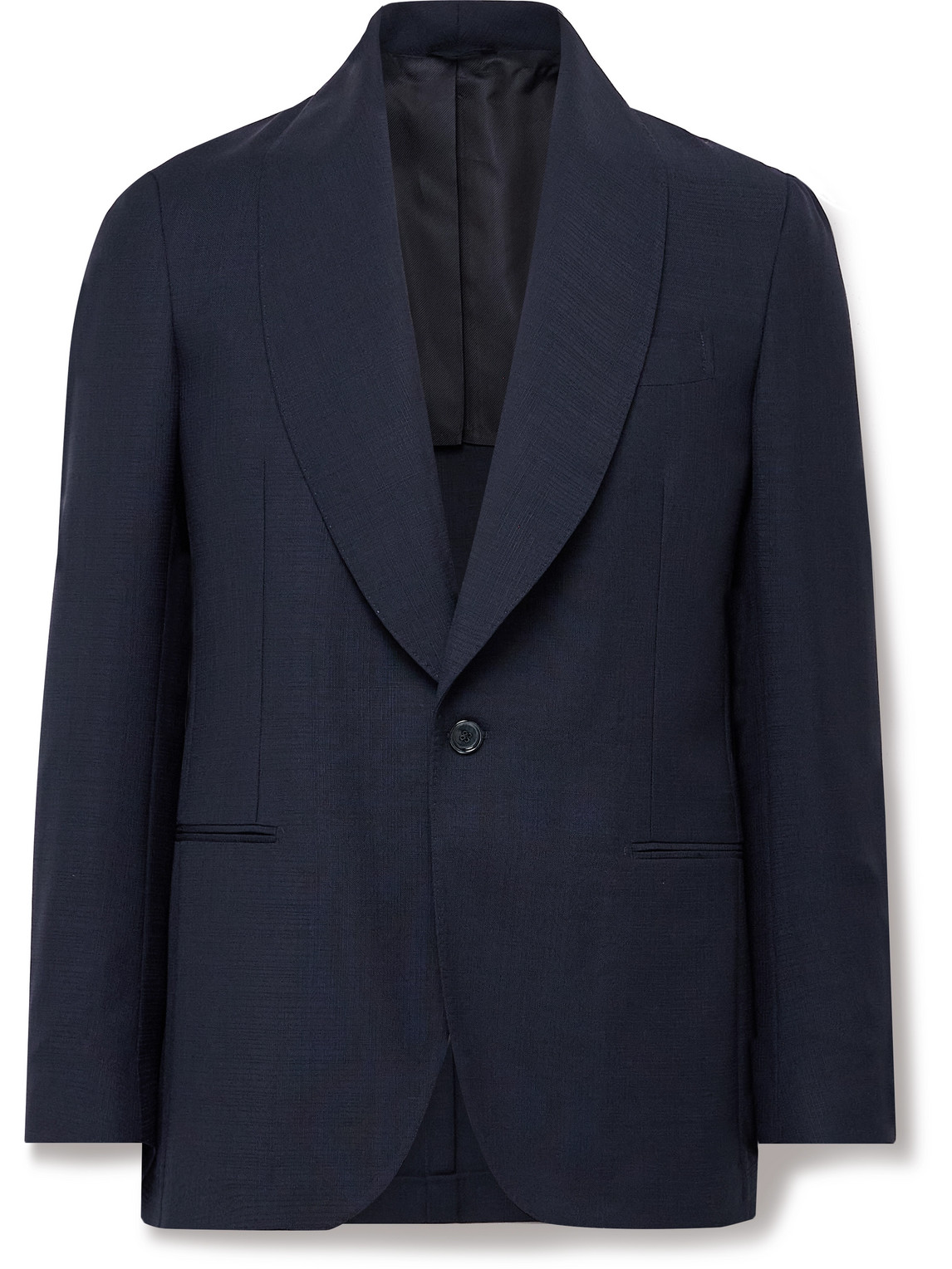 De Petrillo - Slim-Fit Shawl-Collar Virgin Wool and Mohair-Blend Tuxedo Jacket - Men - Blue - IT 50 von De Petrillo