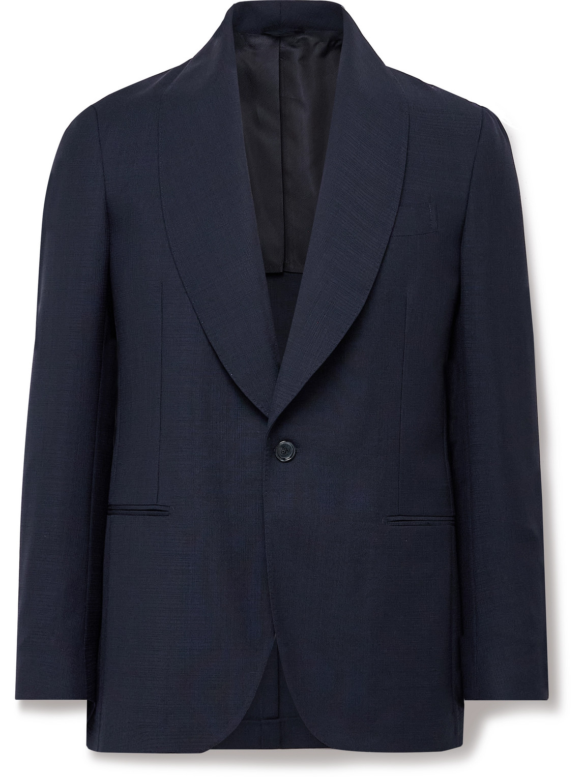 De Petrillo - Slim-Fit Shawl-Collar Virgin Wool and Mohair-Blend Tuxedo Jacket - Men - Blue - IT 52 von De Petrillo