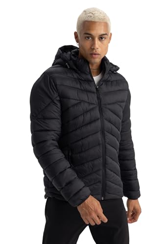 DeFacto Herren Winterjacke - Übergangsjacke, Mantel und Pufferjacke Slim Fit Hooded von DeFacto