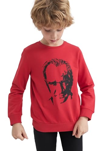 DeFacto Jungen Z7680a6 Sweatshirt, Rot, 8-9 Jahre EU von DeFacto