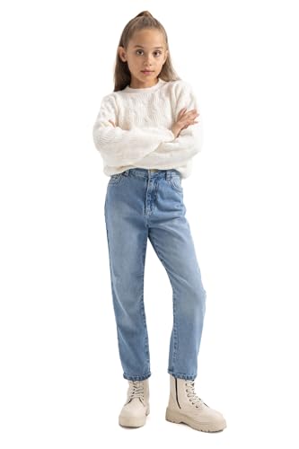 DeFacto Mädchen Jeans für Teenager - Trendige Mädchen Jeanshosen Cargohosen Mom Fit von DeFacto