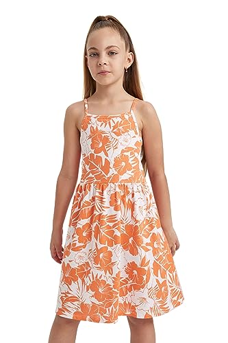 DeFacto Mädchen B0674a8 Casual Dress, Orange, 6-7 Jahre EU von DeFacto