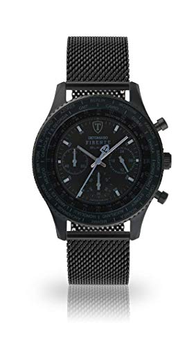 DeTomaso Firenze Herren-Armbanduhr Chronograph Analog Quarz schwarzes Milanaise Mesh Armband schwarzes Zifferblatt DT1068-A-847 von DeTomaso