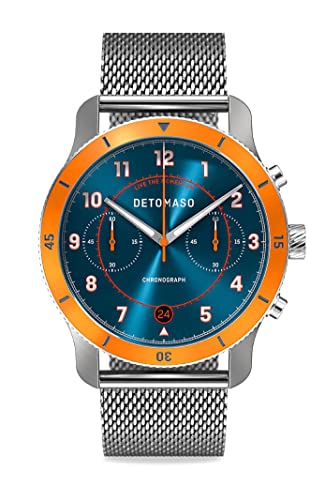 DeTomaso Venture Chronograph Limited Edition Blue ORANGE - MESH Silver von DeTomaso