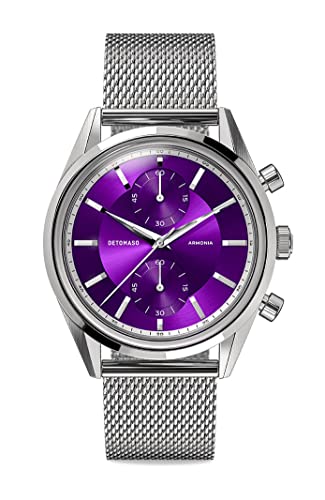 DeTomaso ARMONIA Chronograph Violett Damen-Armbanduhr Analog Quarz Mesh Milanese Silber von DeTomaso