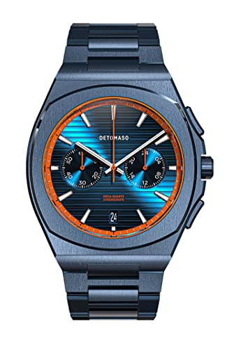 DeTomaso VOLTRE Chrono First Edition Blue ORANGE Blau Herren-Armbanduhr Analog Quarz Edelstahl Blau von DeTomaso