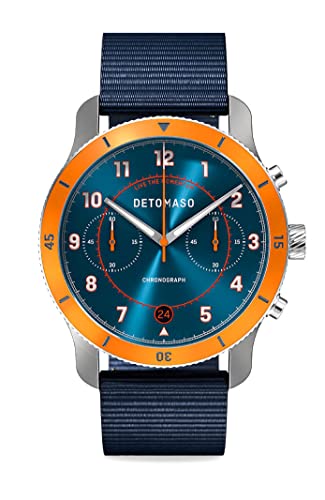 DeTomaso Venture Chronograph Limited Edition Blue ORANGE - Nylon Dark Blue von DeTomaso