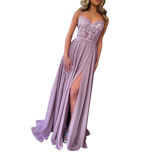 Abendkleid Lang - Spitzenkleid Damen Sexy,Spaghetti-Träger Kleider Damen Festlich Elegant mit Schlitz Abendkleider für Hochzeit Brautjungfernkleider Ballkleider Prom Party Kleid Maxikleider von DeaAmyGline