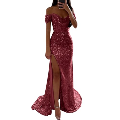 DeaAmyGline Abendkleid Damen Lang Glitzer Kleid Schulterfrei Pailettenkleider Bodycon Kleid mit Schlitz Etuikleid Abiballkleider Elegant Hochzeit Gast Partykleid Ballkleid Glitzerkleid DeaAmyGline Abendkleid Damen Lang Glitzer Kleid Schulterfrei Pailettenkleider Bodycon Kleid mit Schlitz Etuikleid Abiballkleider Elegant Hochzeit Gast Partykleid Ballkleid Glitzerkleid von DeaAmyGline