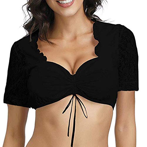 DeaAmyGline Damen Dirndlbluse Spitze Weiß Schwarz - Elegante Vielseitig Halbarm Stretch Dirndl Bluse Trachtenbluse Trachten Blusen Wiesnherz für Oktoberfest DeaAmyGline Damen Dirndlbluse Spitze Weiß Schwarz - Elegante Vielseitig Halbarm Stretch Dirndl Bluse Trachtenbluse Trachten Blusen Wiesnherz für Oktoberfest von DeaAmyGline