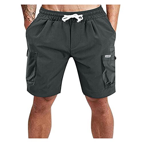 DeaAmyGline Kurze Hose Herren Cargo Shorts mit Tunnelzug Tasche Lockere Große Größe Sommer Cargohose Sportshorts Männer Sporthose Freizeitshorts Arbeitsshorts Chino Hose Laufshorts Wandershorts von DeaAmyGline