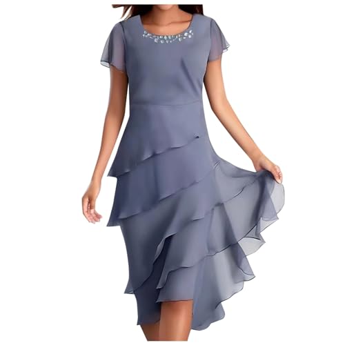 DeaAmyGline Sommerkleid Damen Elegant Chiffon Kleider Sommer Kleid Hochzeitsgast Abendkleider Kurzarm Rundhals Festliche Chiffonkleid Wickelkleid Freizeitkleid Cocktailkleider Partykleid DeaAmyGline Sommerkleid Damen Elegant Chiffon Kleider Sommer Kleid Hochzeitsgast Abendkleider Kurzarm Rundhals Festliche Chiffonkleid Wickelkleid Freizeitkleid Cocktailkleider Partykleid von DeaAmyGline