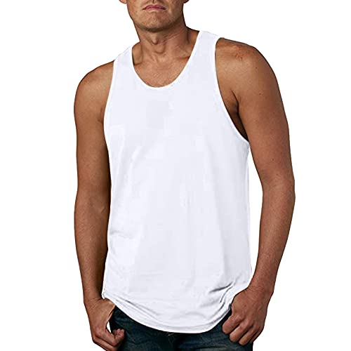 Muskelshirts Herren Tank Top Slim Fit Einfarbig Basic Sport Weste ärmelloses T Shirt Trägershirt Dunktionsshirt Laufshirt Sportshirt Achselshirt Tanktop von DeaAmyGline