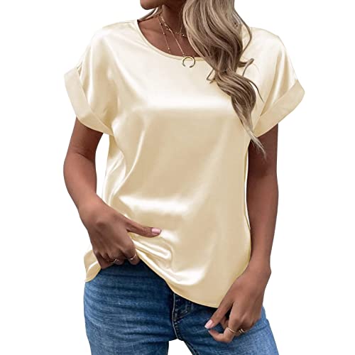 Satin Bluse Damen Elegant T Shirt Kurzarm Seidenbluse Seidentop Rundhals Sommer Oberteile Lässig Arbeitshemd Locker Bequeme Blusenshirt T-Shirt Frauen Blusen & Tuniken Satin Bluse Damen Elegant T Shirt Kurzarm Seidenbluse Seidentop Rundhals Sommer Oberteile Lässig Arbeitshemd Locker Bequeme Blusenshirt T-Shirt Frauen Blusen & Tuniken von DeaAmyGline