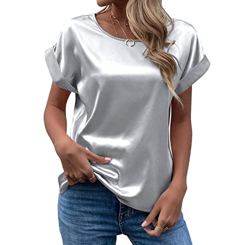 Satin Bluse Damen Elegant T Shirt Kurzarm Seidenbluse Seidentop Rundhals Sommer Oberteile Lässig Arbeitshemd Locker Bequeme Blusenshirt T-Shirt Frauen Blusen & Tuniken Satin Bluse Damen Elegant T Shirt Kurzarm Seidenbluse Seidentop Rundhals Sommer Oberteile Lässig Arbeitshemd Locker Bequeme Blusenshirt T-Shirt Frauen Blusen & Tuniken von DeaAmyGline