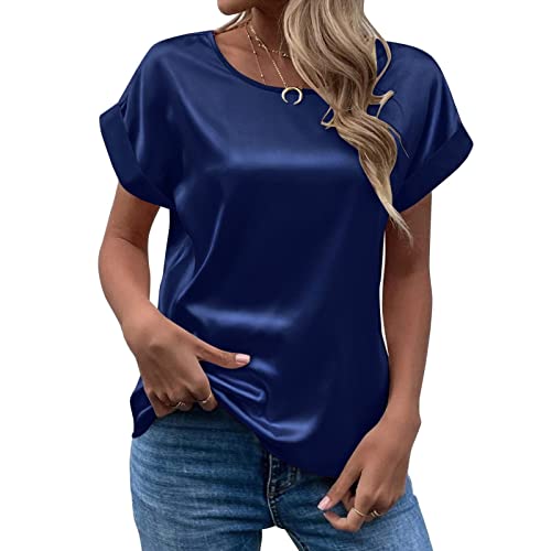 Satin Bluse Damen Elegant T Shirt Kurzarm Seidenbluse Seidentop Rundhals Sommer Oberteile Lässig Arbeitshemd Locker Bequeme Blusenshirt T-Shirt Frauen Blusen & Tuniken Satin Bluse Damen Elegant T Shirt Kurzarm Seidenbluse Seidentop Rundhals Sommer Oberteile Lässig Arbeitshemd Locker Bequeme Blusenshirt T-Shirt Frauen Blusen & Tuniken von DeaAmyGline