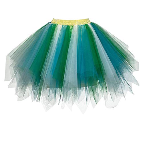 Tüllrock Damen Tutu Rock 50er Rockabilly Vintage Petticoat Unterrock Kurz Ballet Tanzrock Minirock Tütü Röcke für Karneval Kostüm Party Festlich Tanzkleid Ballkleid Abendkleid Partykleid von DeaAmyGline