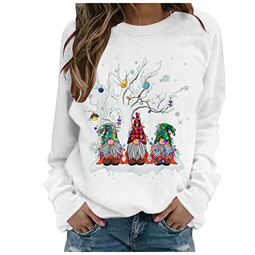 Weihnachtspullover Damen Langarmshirt- Pullover Weihnachten Damen Sweatshirt - Weihnachtsshirt Damen Langarm Weihnachtsmotiv Weihnachtspulli Weihnachts Oberteile T-Shirts für Frauen Teenager Mädchen von DeaAmyGline