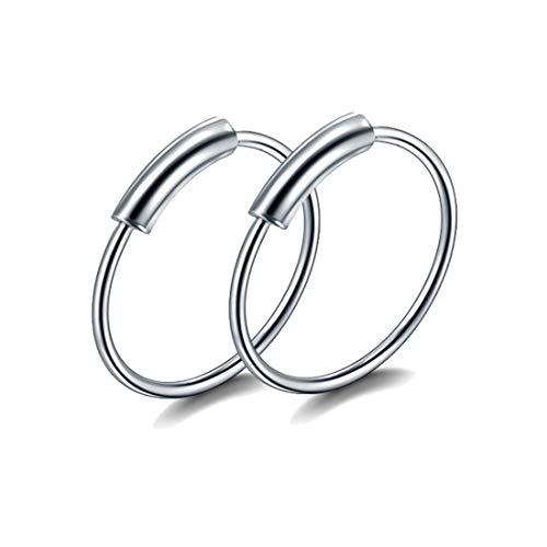 Decentraland 2 Stück 0.6mm(22G) Silber, Durchmesser 10 mm, Septum, Nasenring, Tragus, Knorpel, Schmuck, 316L-Edelstahl, hypoallergen, Ohrring, Muschelring, Piercing-Schmuck für Damen und Herren von Decentraland