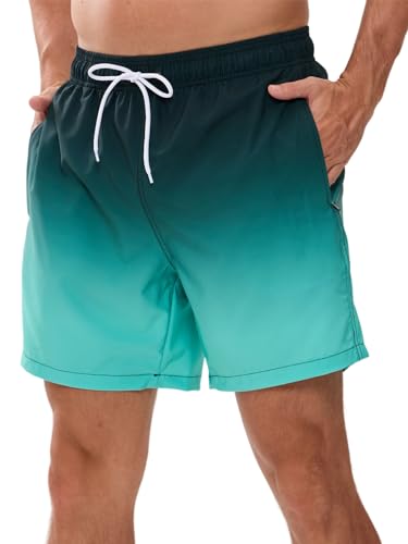 Decorie Badeshorts Herren Badehose Männer Schnelltrocknend Schwimmhose Boardshorts Herren Schwimmshort mit Meshfutter (Grün,L) von Decorie