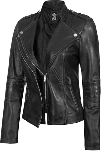 Decrum Damen-Lederjacke – lässige, stilvolle Echt-Lammfell-Lederjacken für Damen, Monica - Schwarze Lederjacke für Damen, L Decrum Damen-Lederjacke – lässige, stilvolle Echt-Lammfell-Lederjacken für Damen, Monica - Schwarze Lederjacke für Damen, L von Decrum