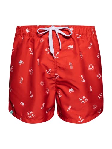 Dedoles Badehose Herren 100% recyceltes Polyester Badeshorts für Männer lustige Designs Kokosnuss Zitronen Surf Schwimmer Swim Trunks, Farbe: Rettungsschwimmer, Gr.: M von Dedoles