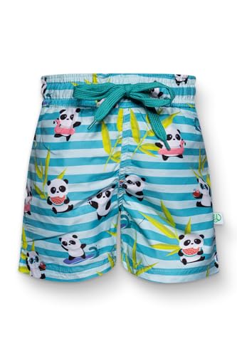 Dedoles Badehose Herren 100% recyceltes Polyester Badeshorts für Männer lustige Designs Kokosnuss Zitronen Surf Schwimmer Swim Trunks, Farbe: Panda im Urlaub, Gr.: 4-6 Jahre von Dedoles